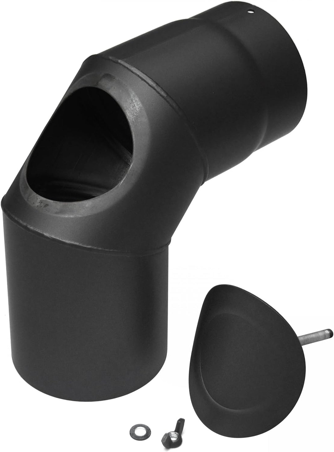 raik SH020-150-sw Raik Rauchrohrbogen/Ofenrohr 150mm - 90° mit Reinigungsöffnung