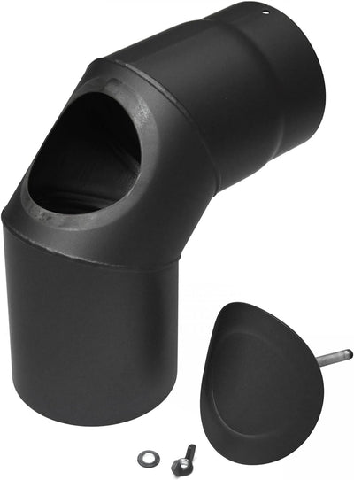 raik SH020-150-sw Raik Rauchrohrbogen/Ofenrohr 150mm - 90° mit Reinigungsöffnung