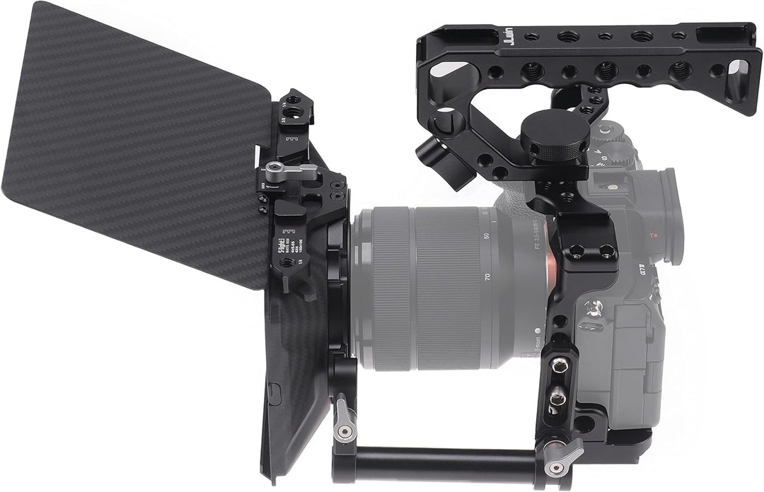 Hersmay Mini Matte Box Clip-on Lens Matte Boxes mit 15mm Rod Clamp für DSLR Mirrorless Kamera für So