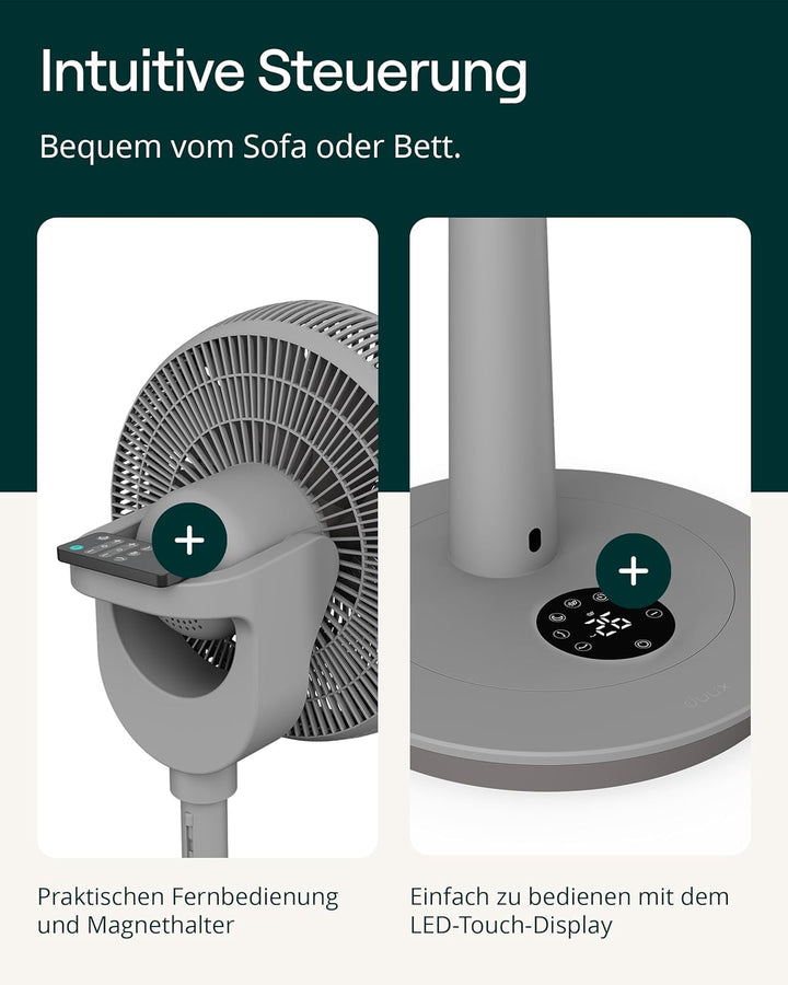 Duux Whisper 3 Standventilator – Energiesparender Ventilator mit 26 Geschwindigkeiten, Timer & Nacht