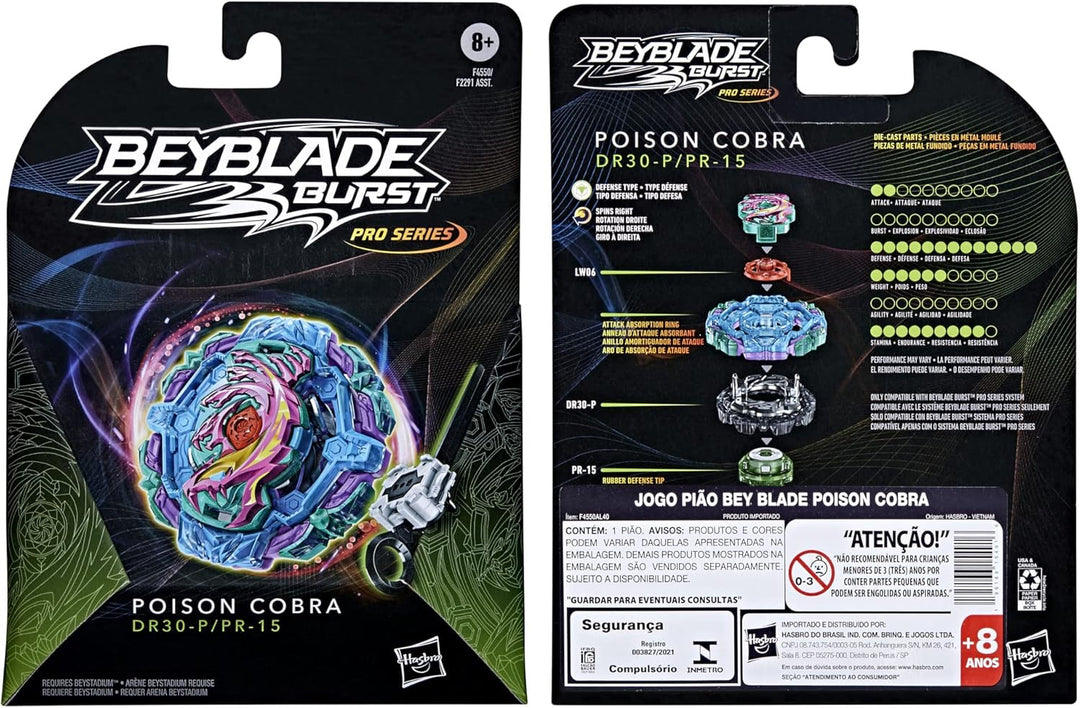 Beyblade Burst Pro Series Poison Cobra Kreisel Starter Pack - Verteidigungsart Kampfspiel Top mit La