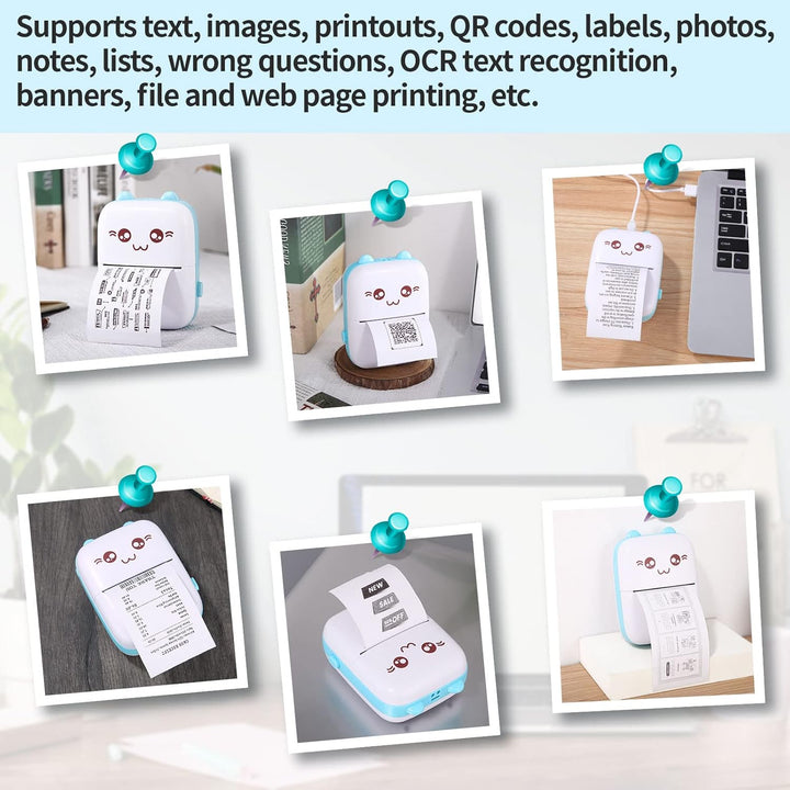 Mini Drucker Taschendrucker Thermofotodrucker Bild Fotoetiketten Memo Quittungspapierdrucker Fotodru