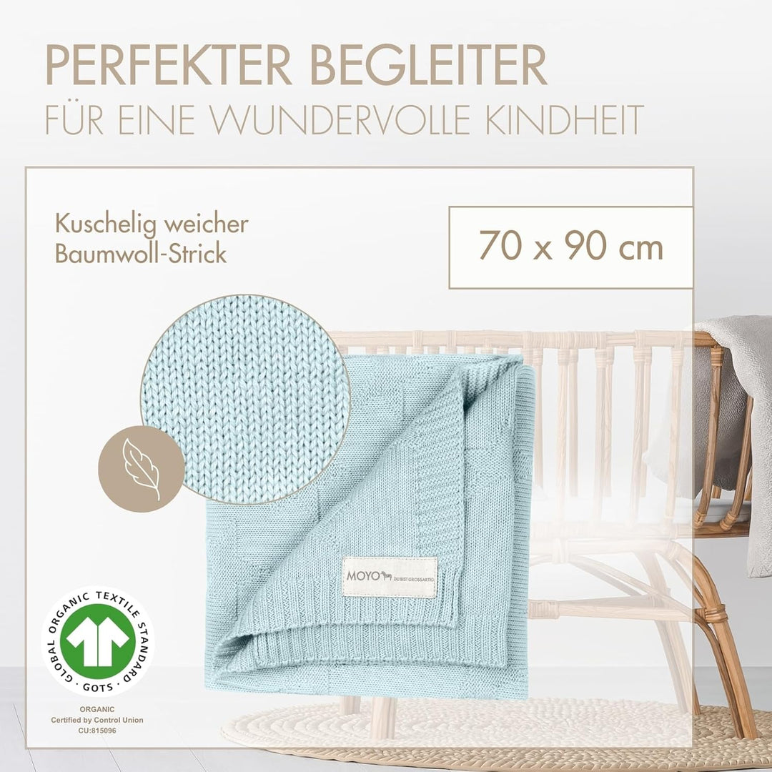 MOYO Babydecke - traumhafte Babydecke Baumwolle (100% Bio, GOTS) - 100% klimaneutral - atmungsaktive