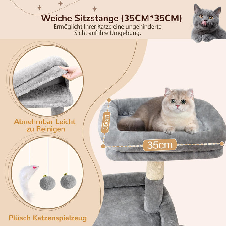 Globlazer Kratzbaum XXL 193 cm Hoch mit 2 Grosse Katzenhaus, Hängematte 50 * 40CM, Gross Plattform G