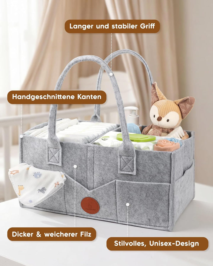 Maliton Wickeltisch Organizer, Baby Windel Caddy Organizer Newborn Essentials, Robuster Tragbarer Fi