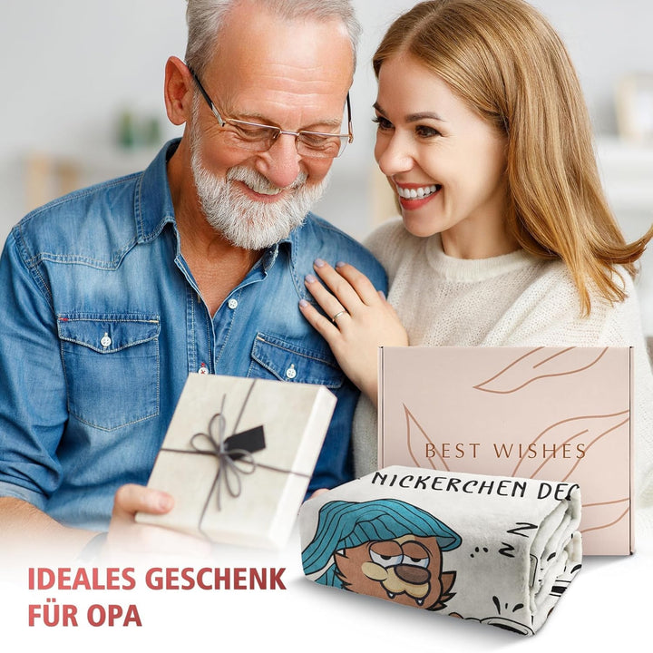 Juratar Geschenke für Opa, Personalisierte Decke Opa Geschenk Geburtstag, Vatertagsgeschenk für Opa,