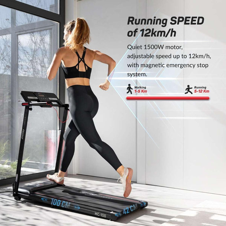 FITFIU Fitness MC-100 - Faltbares Laufband, Geschwindigkeit bis zu 10km/h, manuelle Steigung, Lauffl