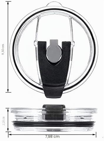 Ersatzdeckel für 56-ml-Becher - Spritzwasserfest, auslaufsicher und strohhalmfreundlich 20 oz Black,