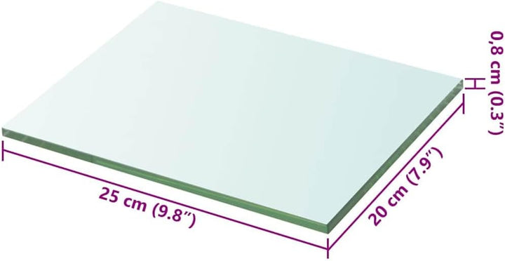 vidaXL Glasboden Glasscheibe Glasplatte für Glasregal Transparent 20 cm x 25 cm 20 x 25 cm, 20 x 25