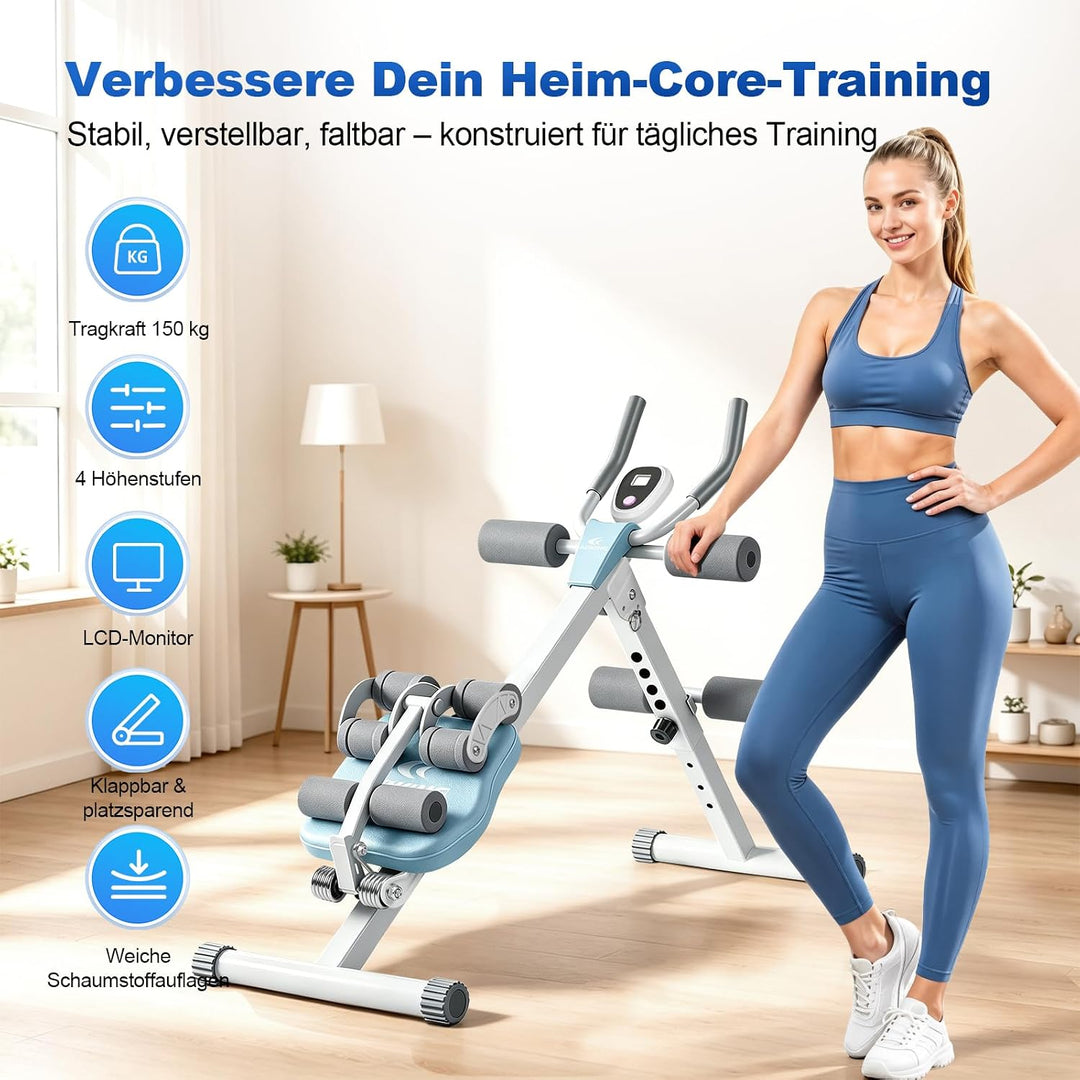 Bauchtrainer Bauchmuskeltrainer für Zuhause, Multifunktionale Verstellbarer Trainingsgerät für Ganzk