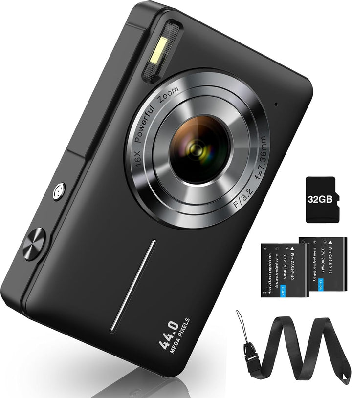 Digitalkamera Fotokamera FHD 1080P 44MP Fotoapparat mit 32G Karte 16X Digitalzoom Digital Kamera mit