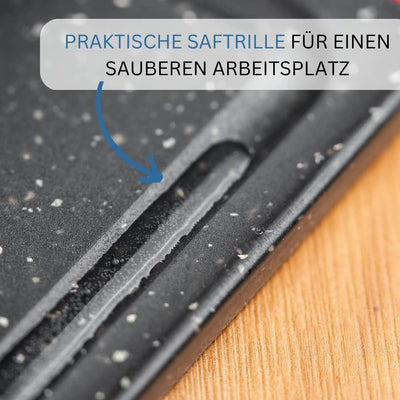 Westmark 3 Schneidbretter, 3 Grössen, mit Saftrille, rutschfest und klingenschonend, Granitoptik, Ku