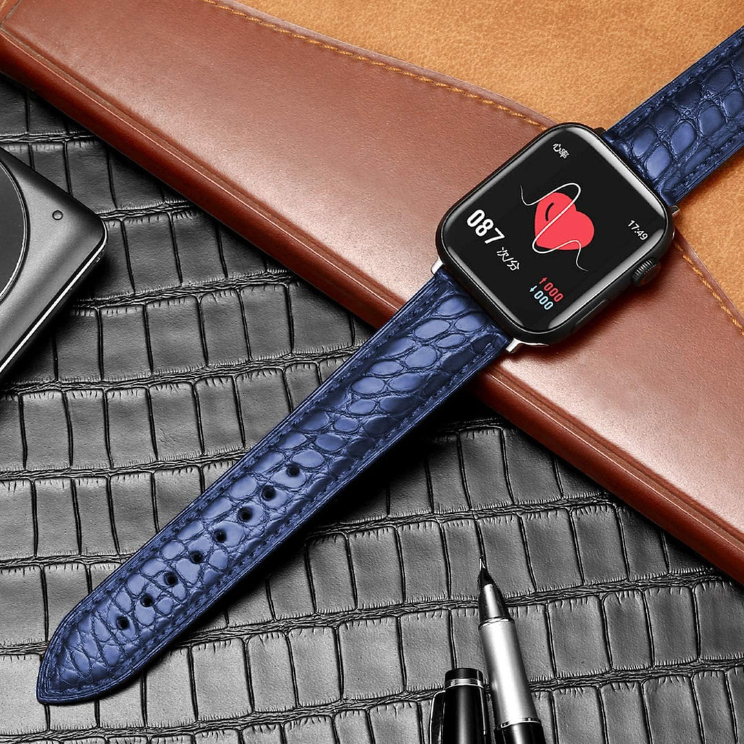 Krokodil Armband Kompatibel mit Apple Watch Armband 41mm 40mm 38mm Leder Alligator Ersatzarmband Kom