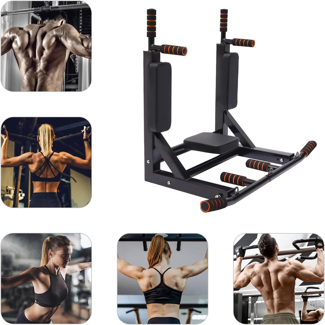 Dip Station zur Wandmontage, Multifunktionales Trainingsgerät, Bauchmuskeltrainer, bis 200 kg belast
