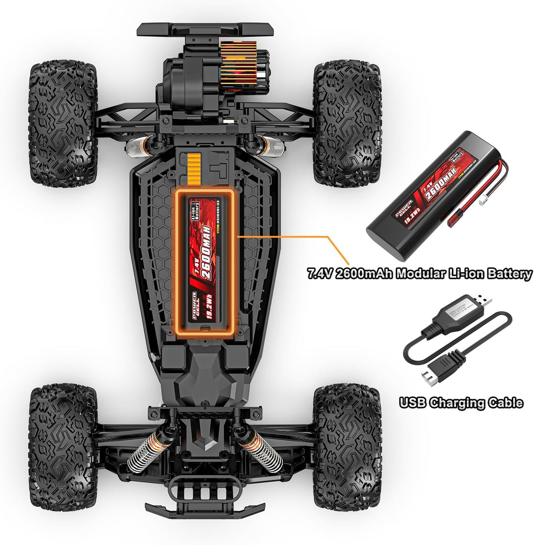 RC Car Upgrade Accessories, 2S 7.4V 2600mAh Lithium-ion Battery, Spare Parts RC Battery for 1/10 HS1