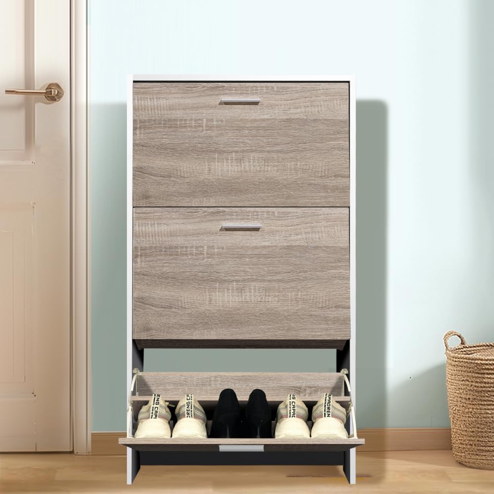 CASABEL Schuhschrank für 18 Paar – grosse Kapazität für Eingangsbereich – L 60 x T 24 x H 113 cm – T
