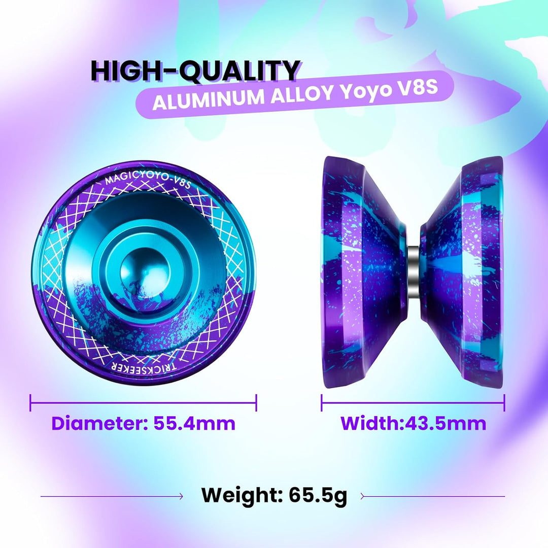 MAGICYOYO V8S JoJo für Kinder ab 8 Jahren - Profi Finger-Spin Yoyo für Anfänger & Fortgeschrittene,