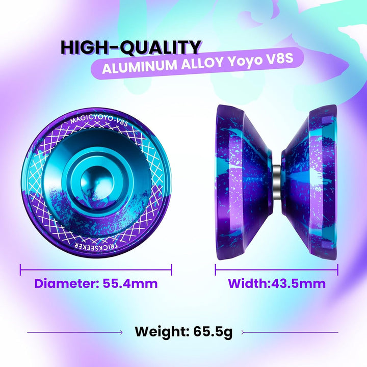 MAGICYOYO V8S JoJo für Kinder ab 8 Jahren - Profi Finger-Spin Yoyo für Anfänger & Fortgeschrittene,