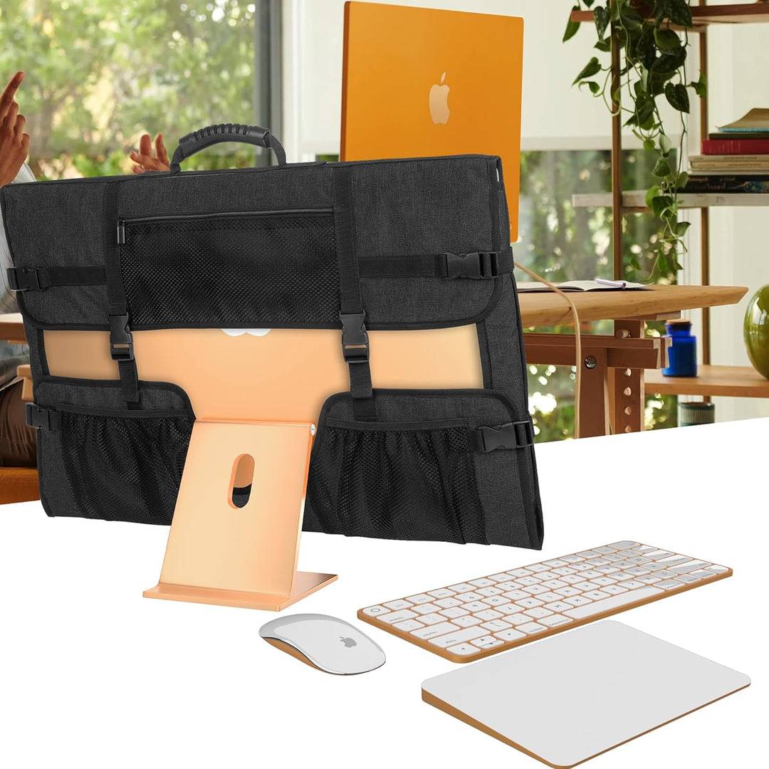 CURMIO Tragetasche für Apple 24" iMac, Monitor Tasche mit Griff, Schwarz | Schutzhülle, Verstellbare