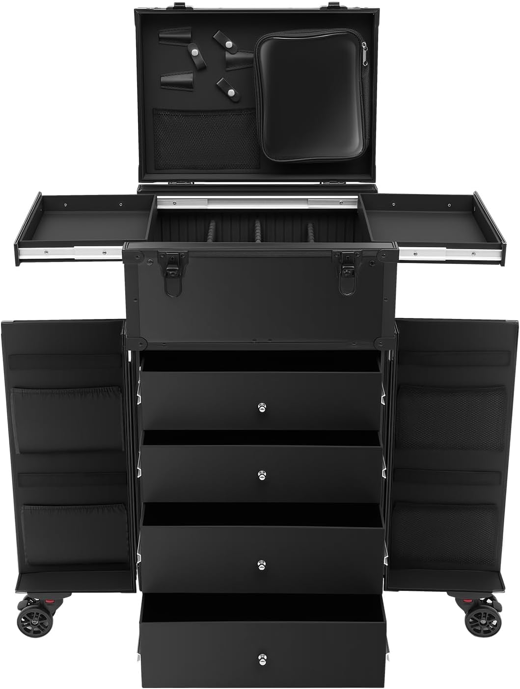 Kosmetik Trolley Kosmetikkoffer 4 Schubladen Schminkkoffer Friseurkoffer Abschliessbar Nagelkkoffer