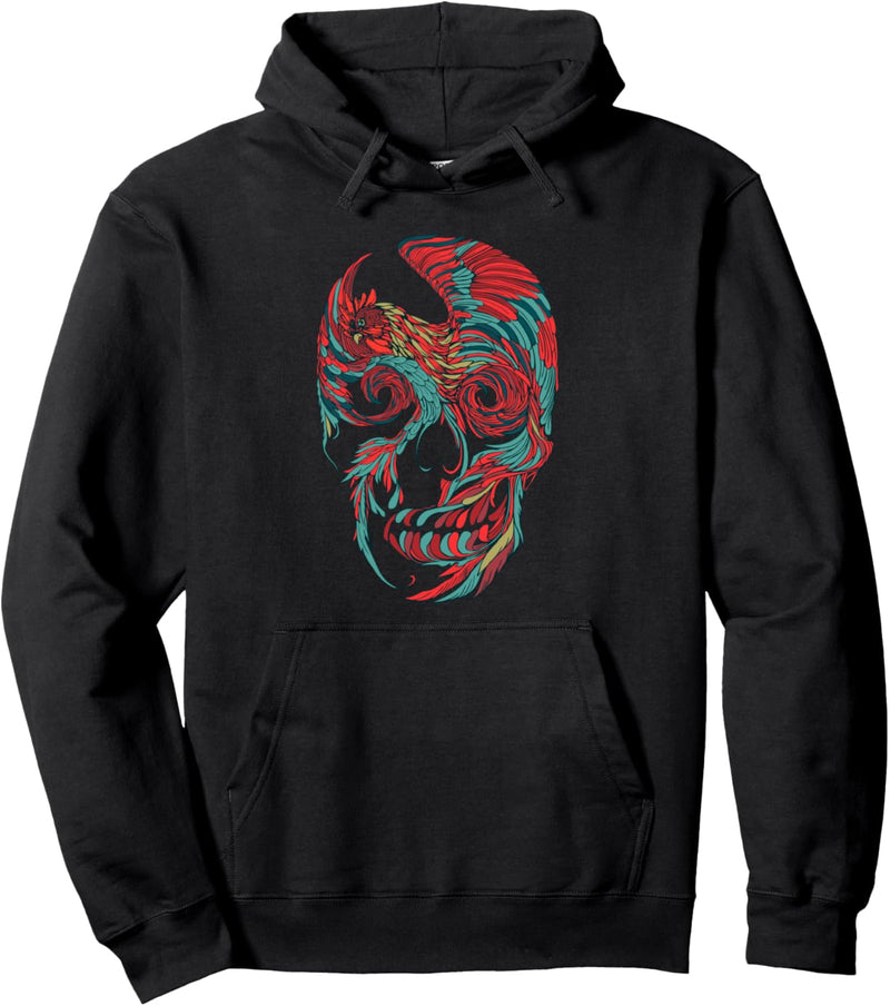 Rooster Skull Pullover Hoodie