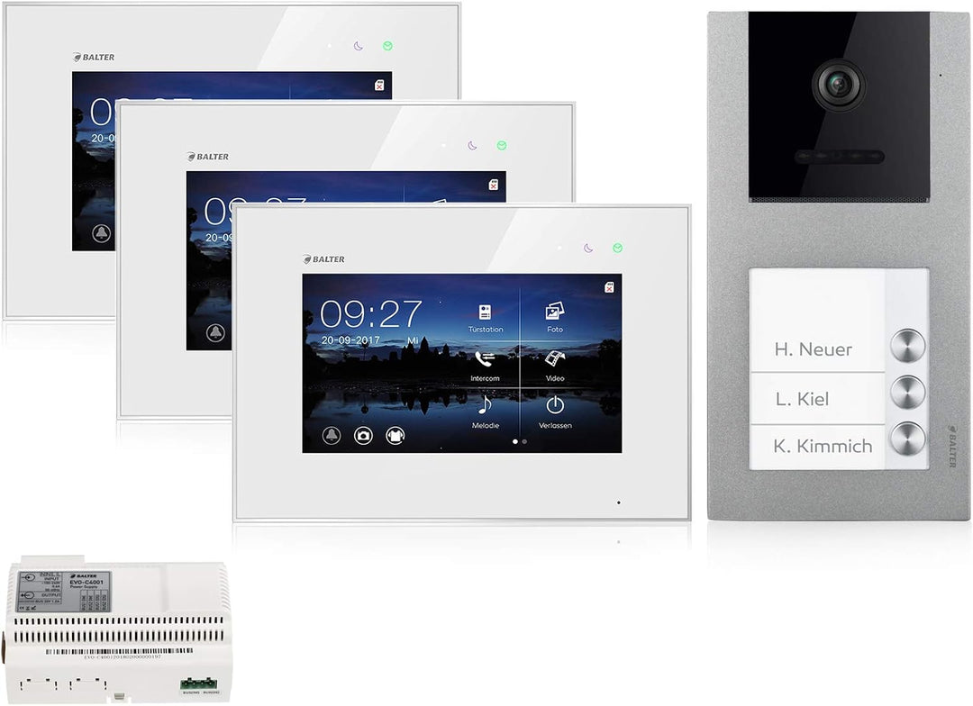 Balter EVO Video Türsprechanlage ✓ Touchscreen 7 Zoll Monitor ✓ Smartphone App ✓ 2-Draht Bus ✓ Aufpu