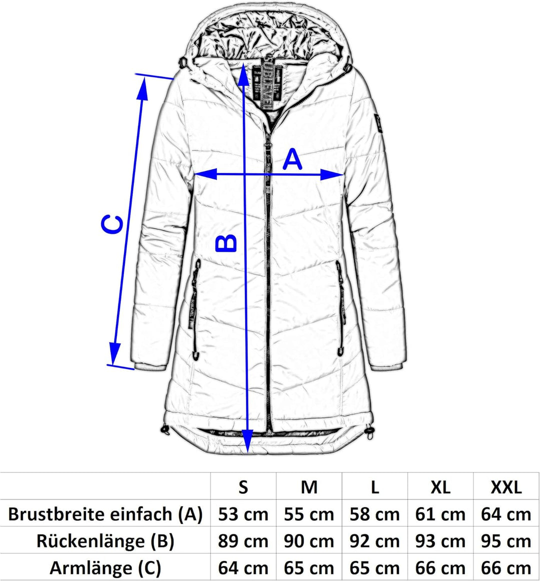 Sublevel Damen Mantel Winterjacke warme Jacke Outdoorjacke mit Kapuze sportlicher Damen Mädchen Park