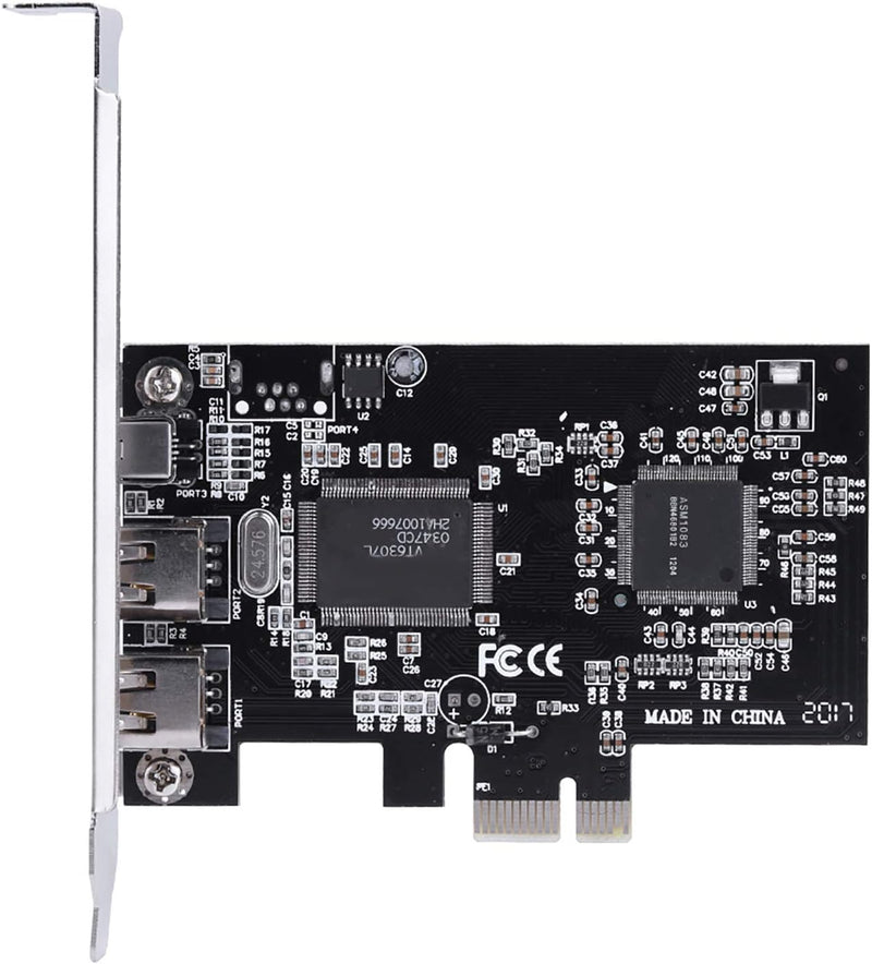 Cuifati PCIe Firewire-Karte für Windows 10, IEEE 1394 PCI Express-Adapter-Controller 4 Anschlüsse (3