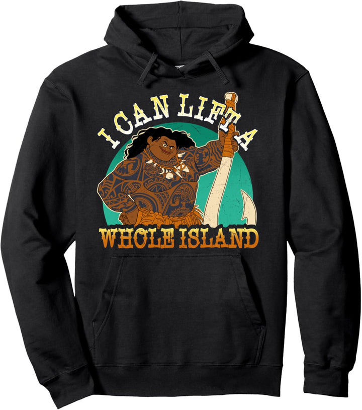 Disney Moana Maui I Can Lift A Whole Island Portrait Pullover Hoodie