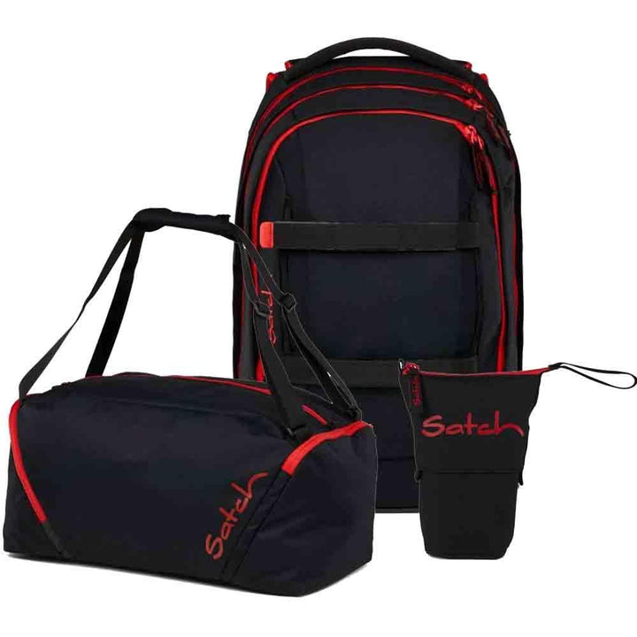 Satch Pack Pencil Slider Edition Schulrucksack Set 3tlg. inkl. Sporttasche (Fire Phantom), Fire Phan