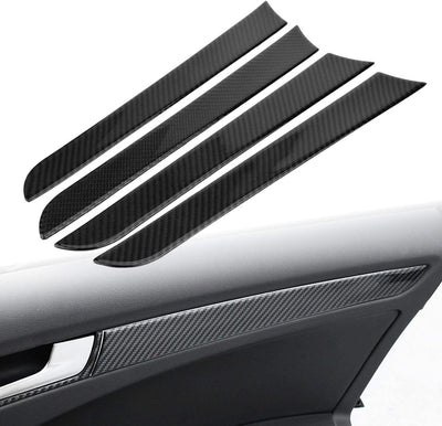Dioche Kühlergrill für Auto, A4 Türverkleidungs Overlay, 4 Stück Autotür Seiten Kohlenstoff Faser De