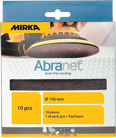 Mirka Abranet Netzschleifscheiben Ø 150mm Klett / Mix-Pack 1 von jeder Körnung 80, 100, 120, 150, 18