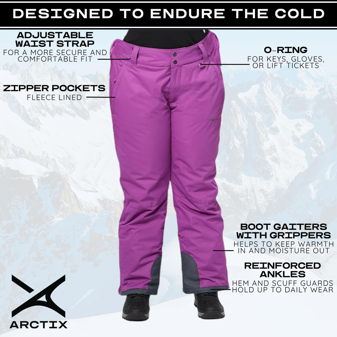 Arctix Isolierte Schneehose für Damen X-Small (0-2) Short Amethyst, X-Small (0-2) Short Amethyst