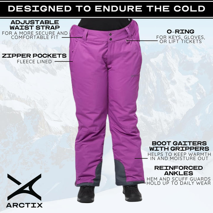 Arctix Isolierte Schneehose für Damen X-Small (0-2) Short Amethyst, X-Small (0-2) Short Amethyst