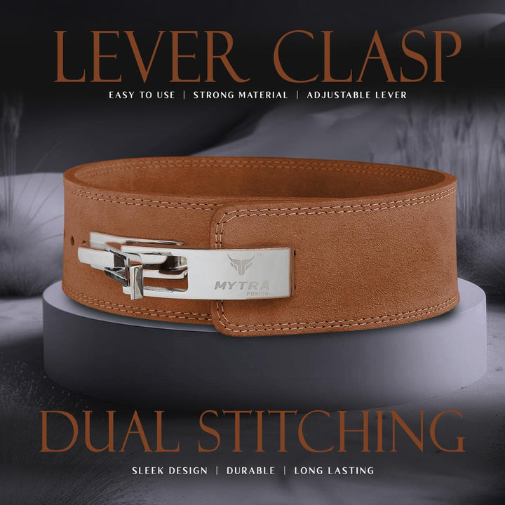 Mytra Fusion gewichthebergürtel 100% Echtes Leder Weightlifting Belt weisse Schnalle, Lifting Belt f