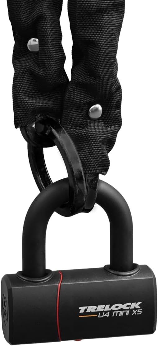 TRELOCK LC 680 Kettenschloss mit U-Lock – Länge 110 cm – Sicherheitslevel 18 – Hohe Sicherheit