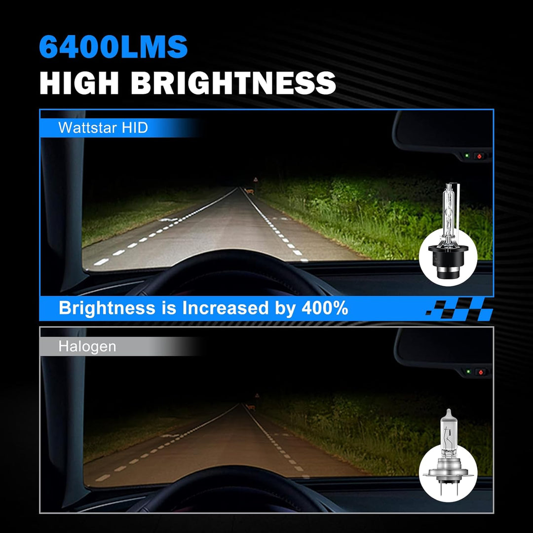 wattstar Ersatzlampe, D2S 6000K, Scheinwerfer, OEM-Qualität, 35W HID-Scheinwerfer, Xenonlampen (2er-