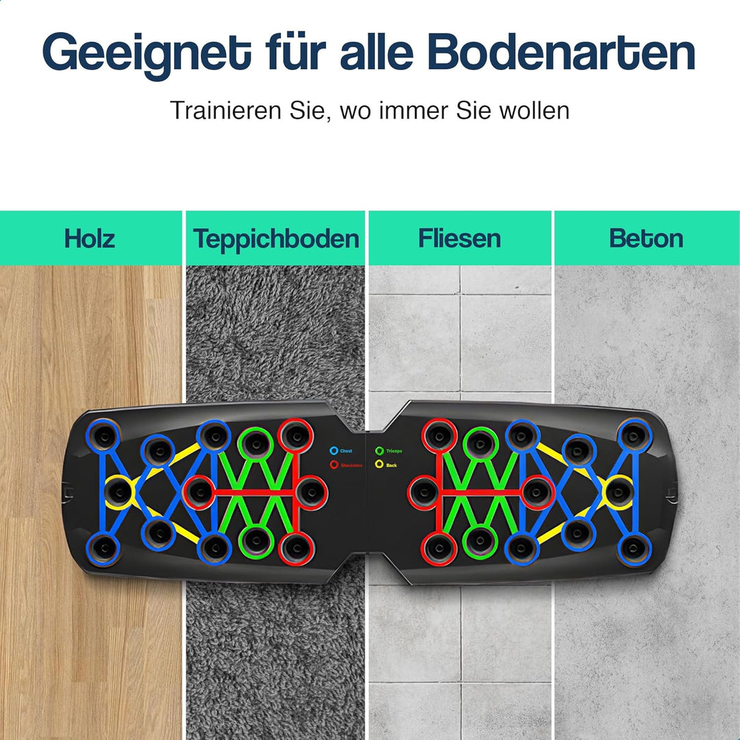 Hulser Liegestütze Brett - 14 in 1 - Faltbares Liegestütz-Brett - Push-up board für Krafttraining -
