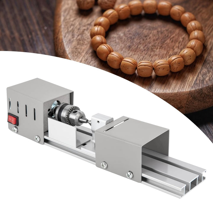 Metall-Drehmaschine Mini Drehbank Tischdrehbank für Holzbearbeitung DIY | Kompakte Miniaturdrehmasch
