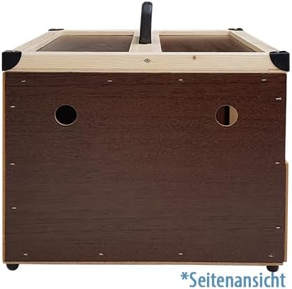 Kleintier-Transportbox aus Holz - 2 Abteilungen - je mit verschliessbarem Innendeckel