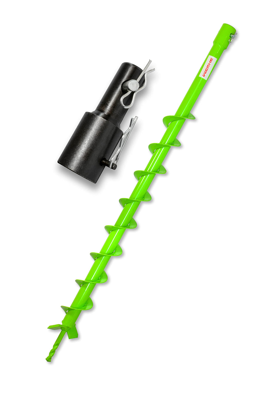 WERHE® Profi Bohrer VollStahl, Erdbohrer für bohrmaschine 60 mm extrem robust mit Stihl Adapter - Pf