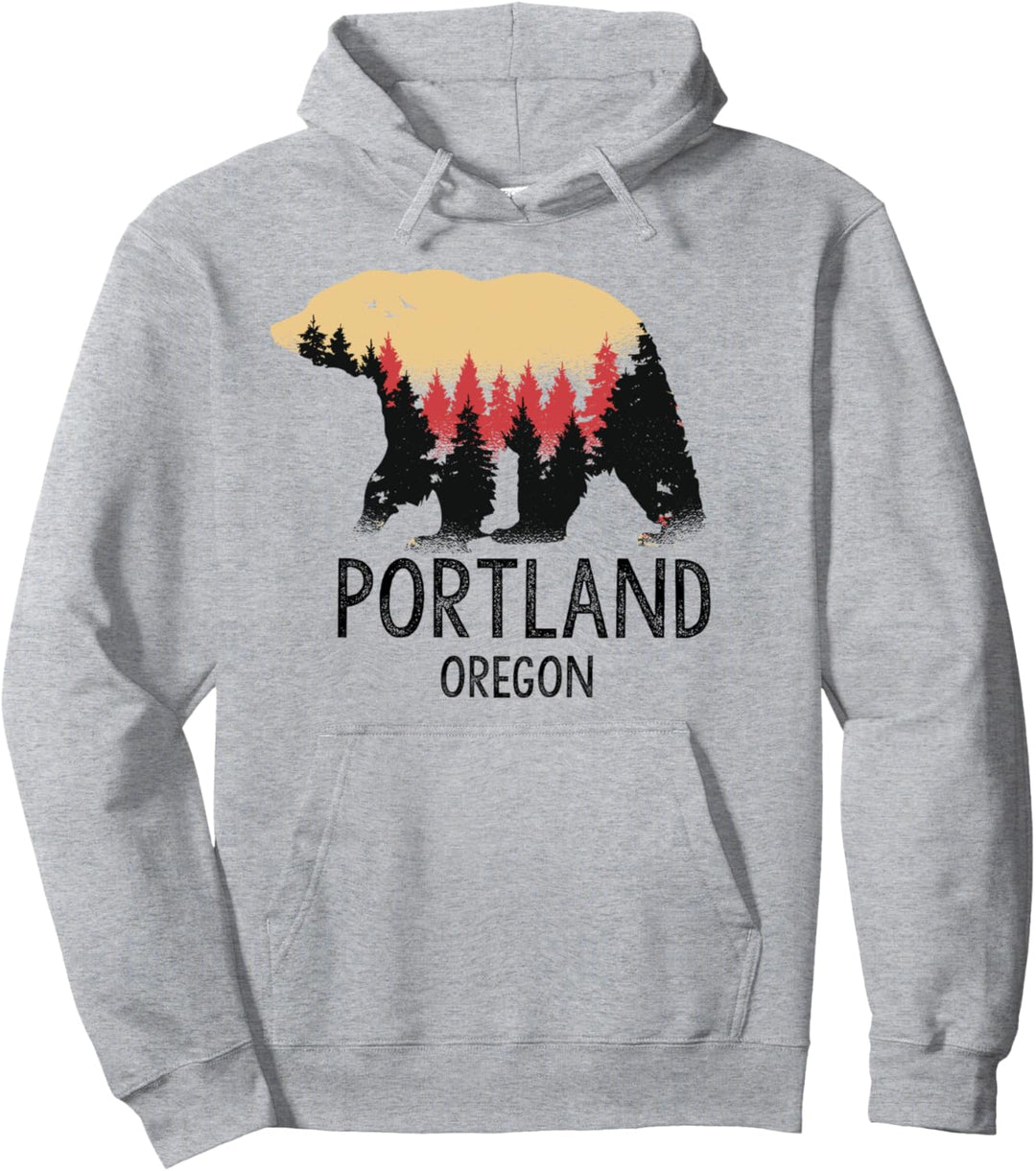 Portland Oregon Vintage Grizzlybär Souvenir Geschenk Pullover Hoodie