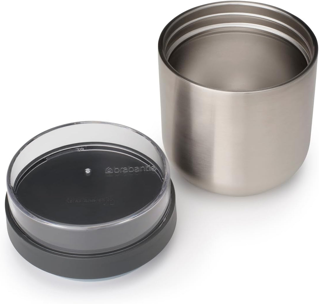 Brabantia - make & take Thermo Lunchbecher, Auslaufsicher mit durchsichtigem Toppingbehälter, Hält S