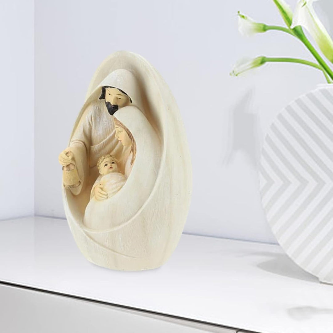 Aizuoni Nativity Scene Statue | Sculpted Style with Joseph, Mary Hold Baby Jesus | Beautiful Detaile
