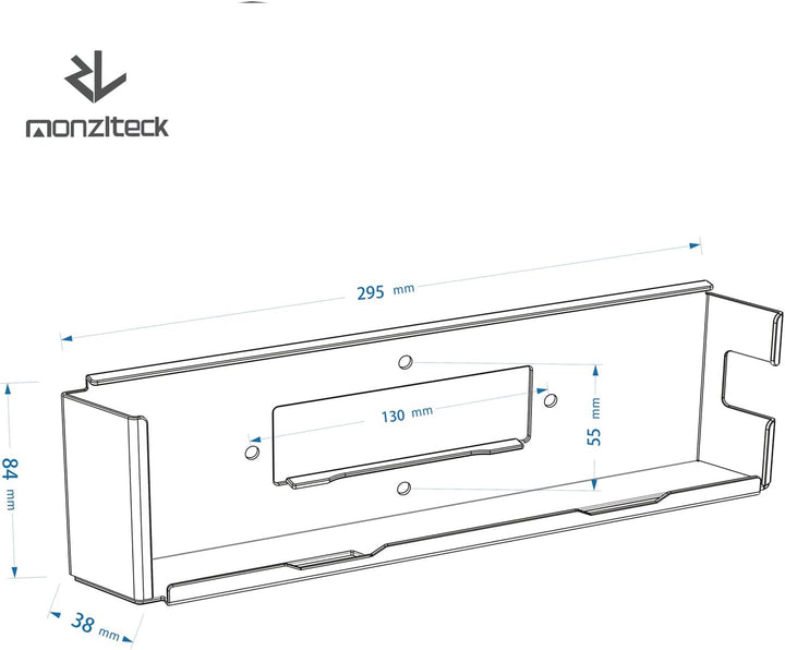 Monzlteck Wandhalterung für PS4 Original (altes Modell), in der Nähe oder hinter dem Fernseher, plat