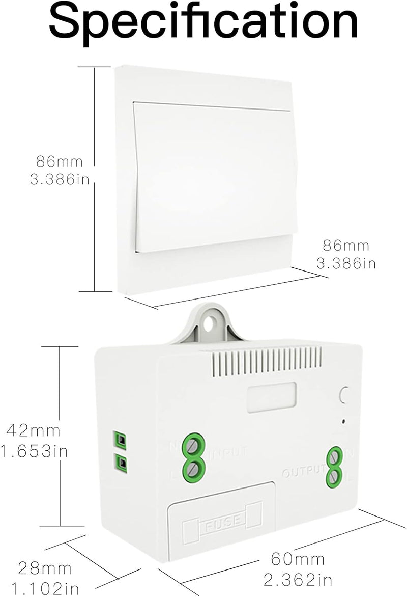 MOES RF433 Funkschalter Batterielose, Funk Lichtschalter Keine Batterie, Wandlichtsschalter Selbstve