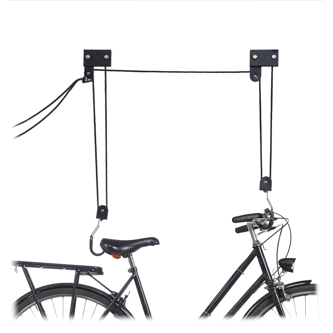 Relaxdays, Fahrrad Deckenlift mit Haken und Seilbremse, Seilzug, Kajak, Fahrradlift, One Size Single