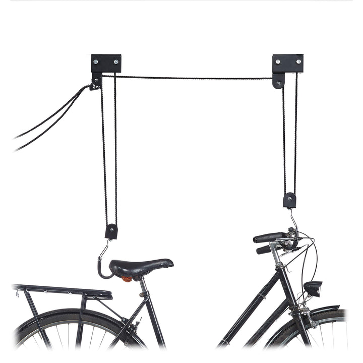Relaxdays, Fahrrad Deckenlift mit Haken und Seilbremse, Seilzug, Kajak, Fahrradlift, One Size Single