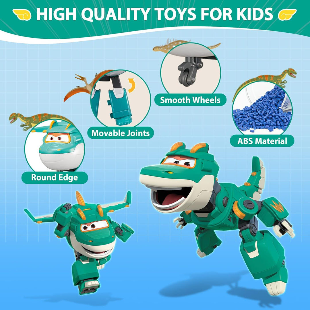 Super Wings 5" Transforming Characters 2-Pack Transforming Supercharged Jett + Tino, Transformer Spi