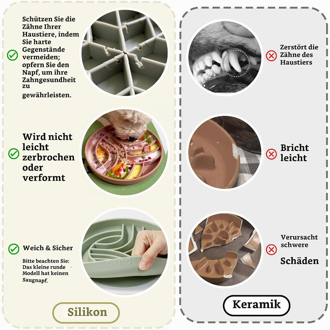 OHMO Anti Schling Napf Hund (Diamant), Antischlingnapf Hunde für Katzen Welpen, gesundes Fressen sto